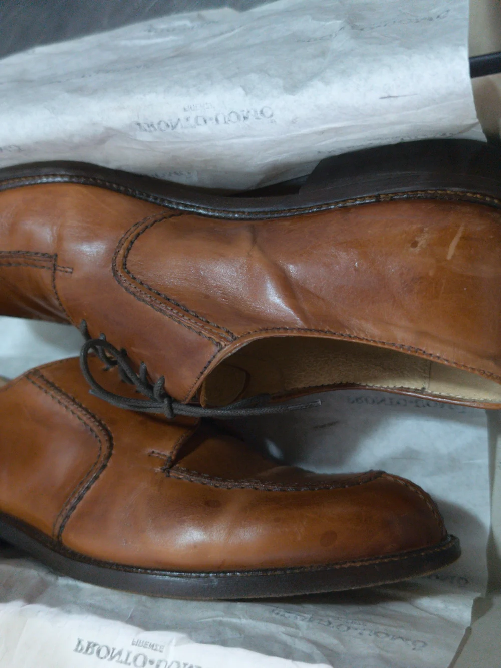 Pronto Uomo Brown Leather Derby Shoes